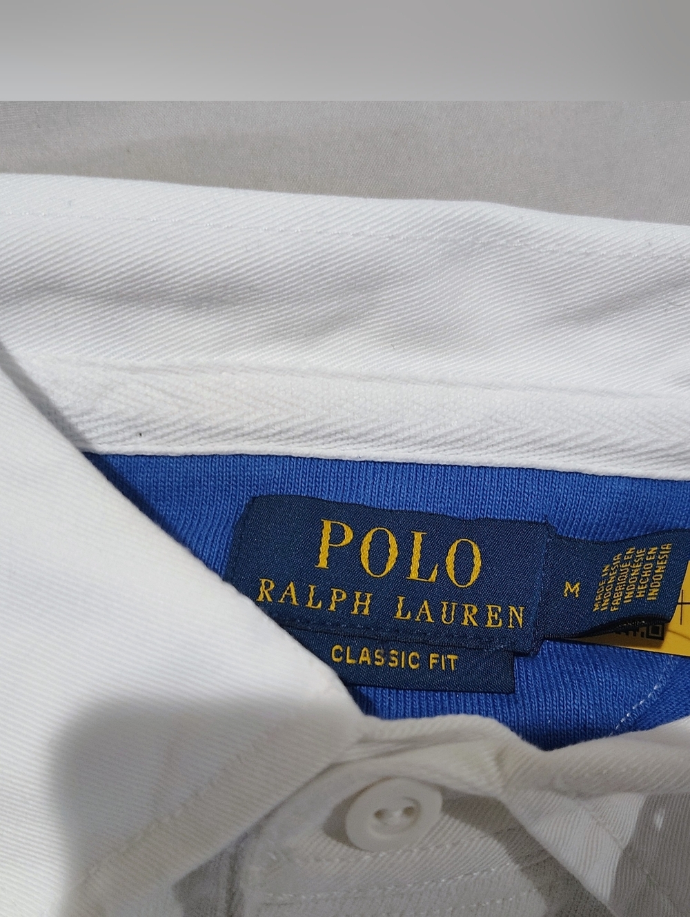Ralph Lauren Men's Blue and White Striped Rugby Polo Size Medium NWT - Picture 5 of 5